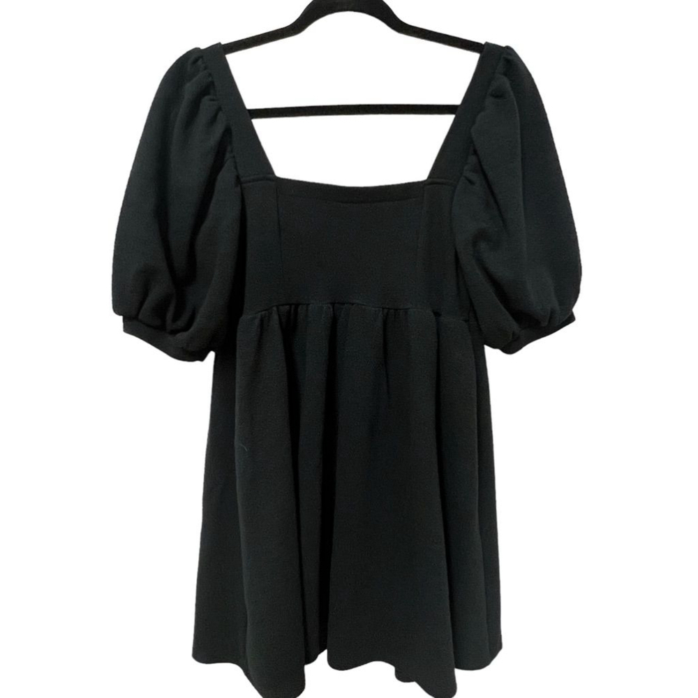 Scoop Women's Black Puff Sleeve Square Neck Short Babydoll Y2K Dress Size XS 0-2 - Picture 10 of 12